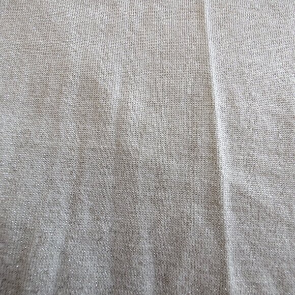 Debbiie & Morgan Metallic Silver woven Acrylic White Sz M Off Shoulder Sweater - Picture 6 of 14